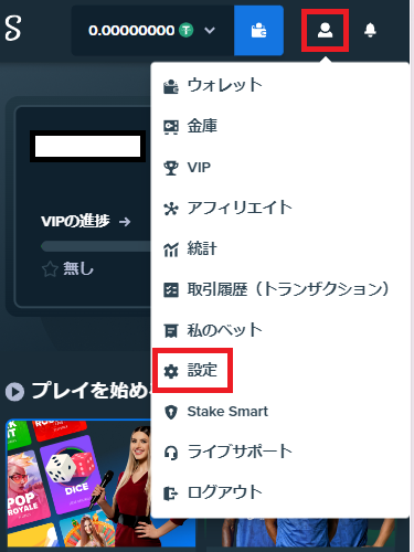 ステークカジノ 設定ボタン 本人確認