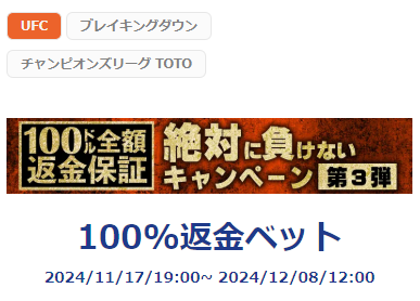 ビーベット スペシャルベット UFC310