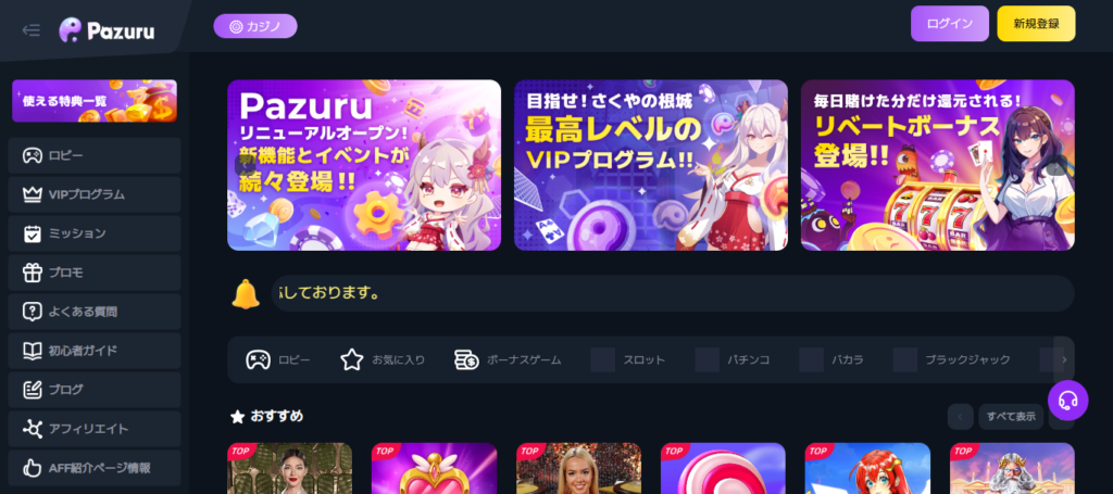 パズルカジノの基本情報